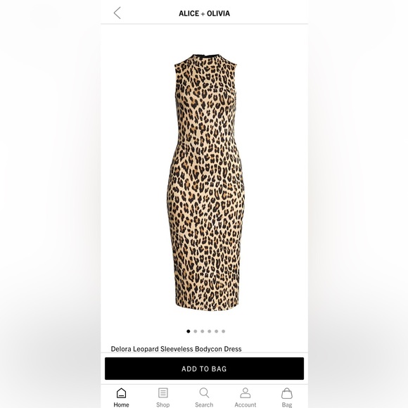Alice + Olivia Delora Leopard Sleeveless Bodycon Dress NWT - Picture 4 of 8
